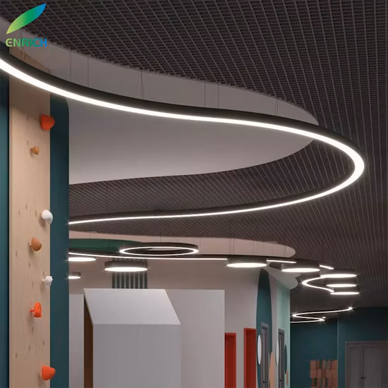 Up/Down-Beleuchtung, kreisförmige lineare LED-Pendelleuchte für Bürobeleuchtung