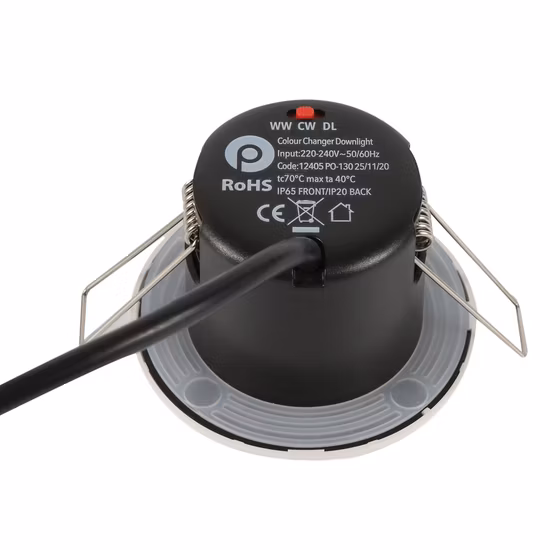 Magnetische, austauschbare Blende, IP65, 2CCT, SMD-Feuerschutz-LED-Downlight mit 3000 K und 4000 K